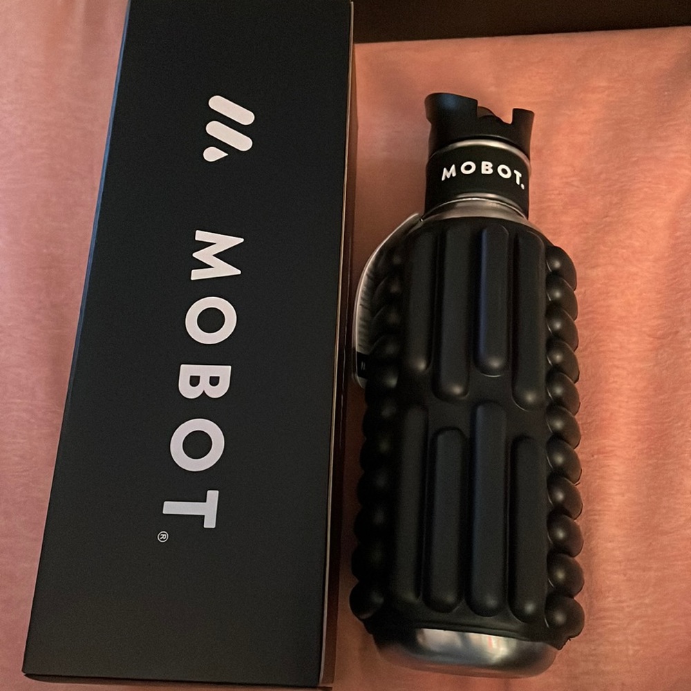 Black Mobot Foam Roller Water Bottle